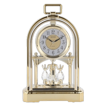 (Self-operated) Lisheng Desk Clock European Modern Living Room Bedroom Table Clock Office Desktop Crystal Rotating Decoration Table