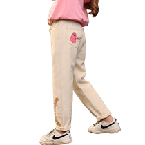 (Autonome) Betty filles printemps et automne décontracté blanc jean enfants printemps pantalon Style occidental pantalon droit pantalon