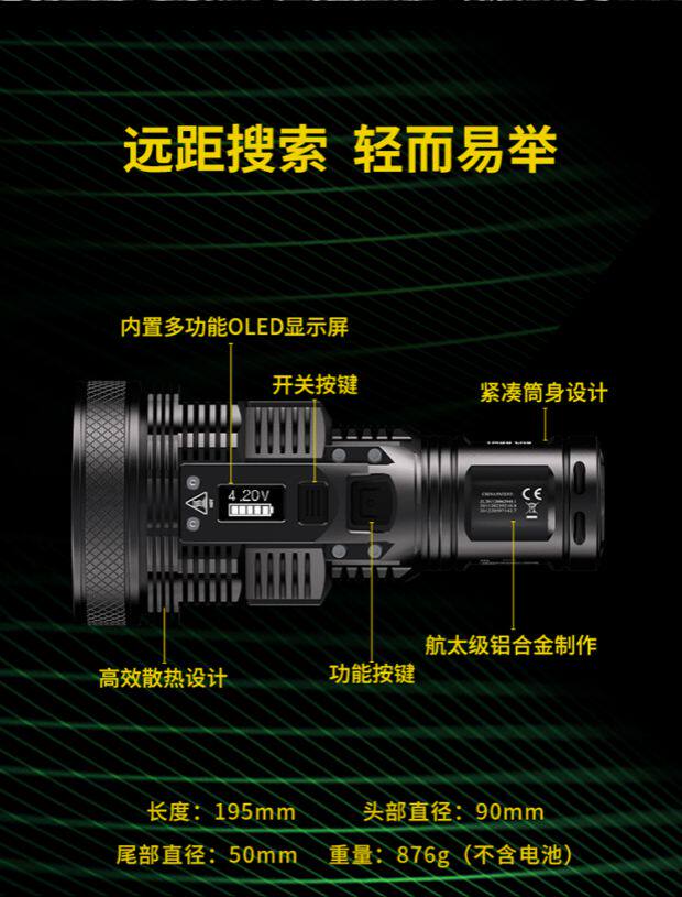 Nitecore конденсатор 1500 метров в длину на открытом воздухе Исследовать лампы супер Light Search фонарик nitecore/奈特科尔 