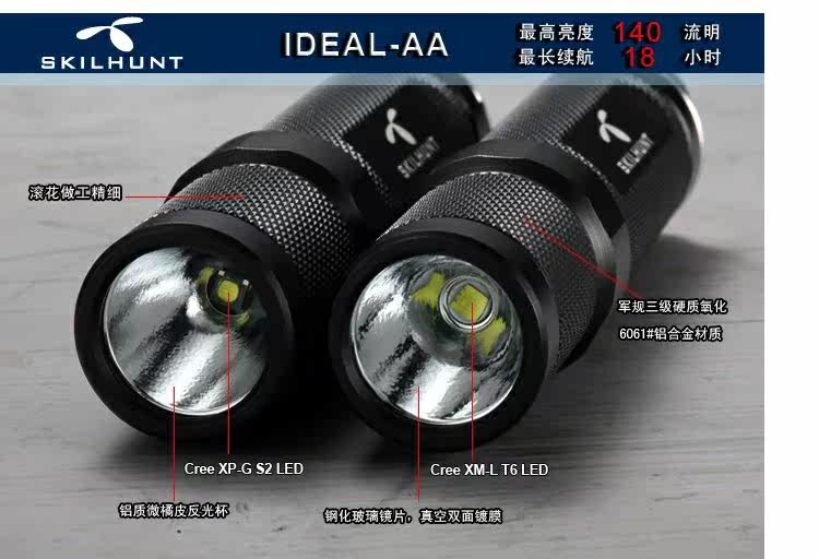 Зазор SKILHUNT IDEAL AA CREE LED 140 просвет яркий свет фонарик 1*AA skilhunt 