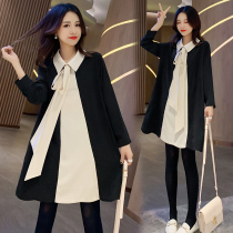 Maternity spring dress 2022 fashion new hot mom plus size long-sleeved top female super fairy pregnant woman autumn skirt