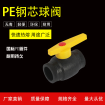 PE steel core ball valve 202532 hot melt plastic ball valve 4 points 6 points 1 inch steel core switch PE water pipe fittings