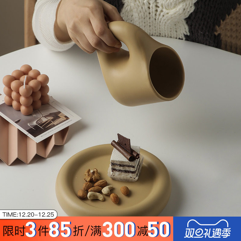 Ins net red Nordic ceramic mug coffee cup drinking cup large capacity simple home office teacup