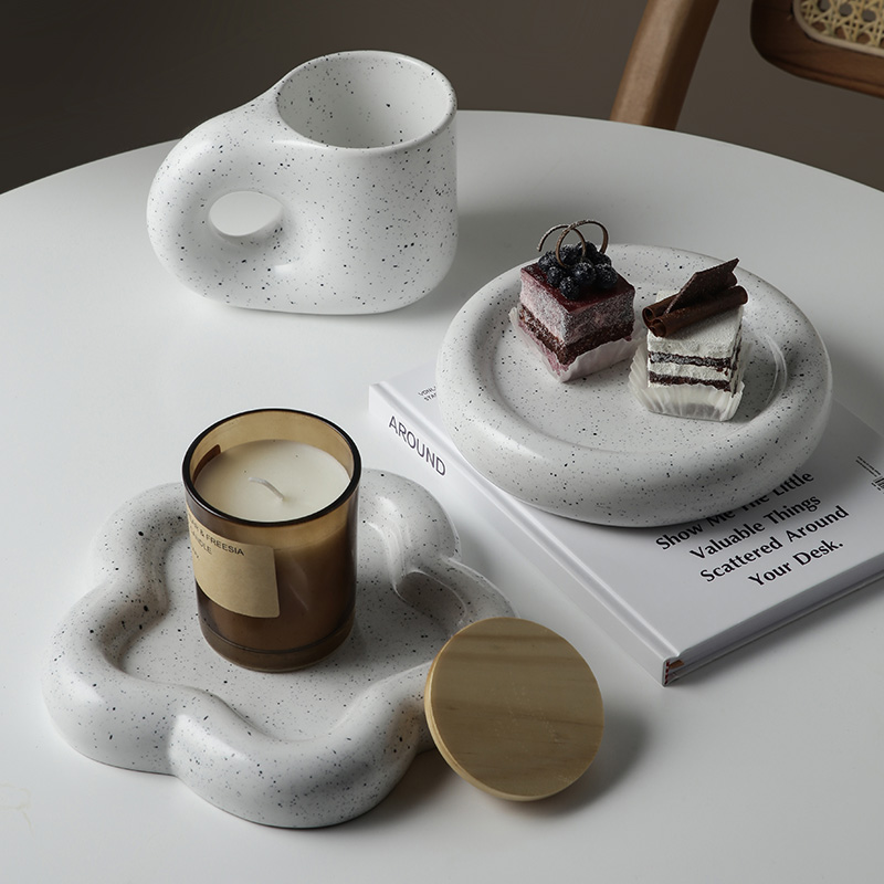 Nordic ins Western plate Salad plate Household dessert plate Desktop snack cake plate Round coffee breakfast plate