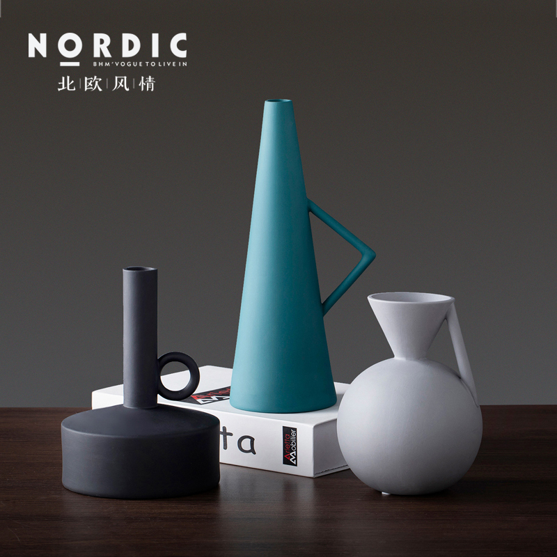 Nordic home vase decoration Living room entrance flower arrangement vase Creative ceramic art vase decoration decoration
