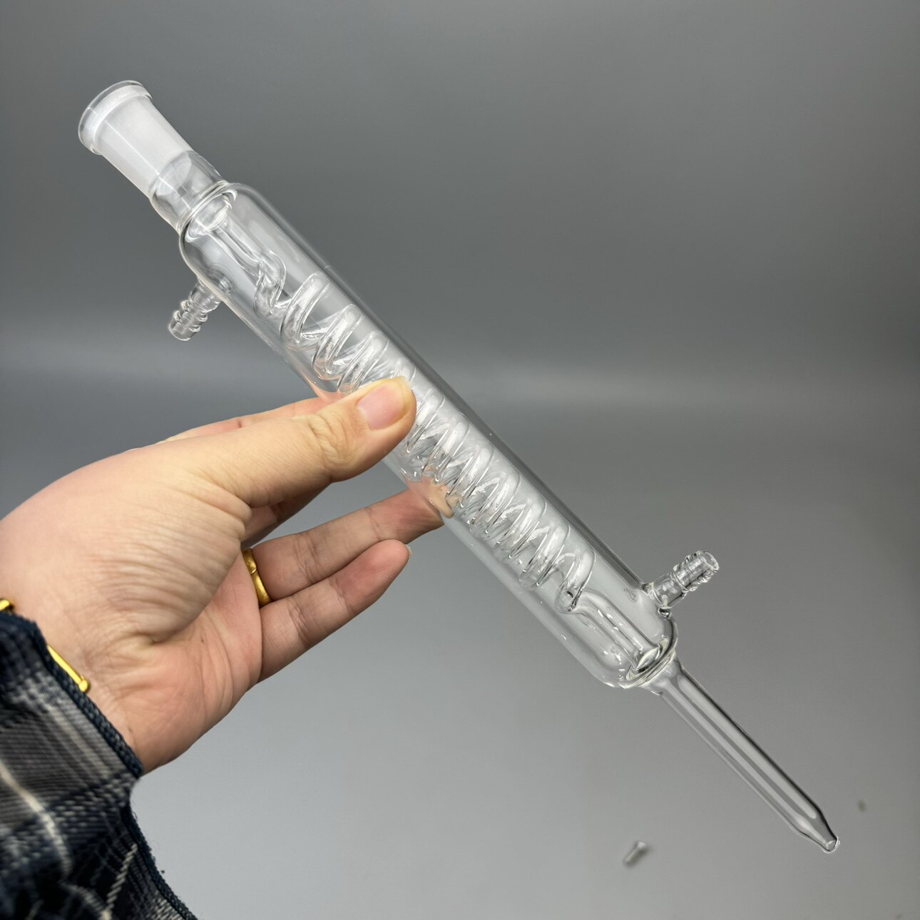 全玻蒸馏器配件挥发酸测定装置用蛇形冷凝管19标口耐高温玻璃冷凝