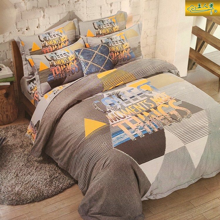 Cotton ecological grinding four-piece set thickened warm cotton grinding large version of the flower four-piece cotton double bedding