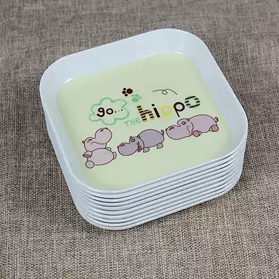 Bone plate cartoon square spit shell plate dried fruit plate square dish snack plate spit bone plate garbage plate slag fruit plate