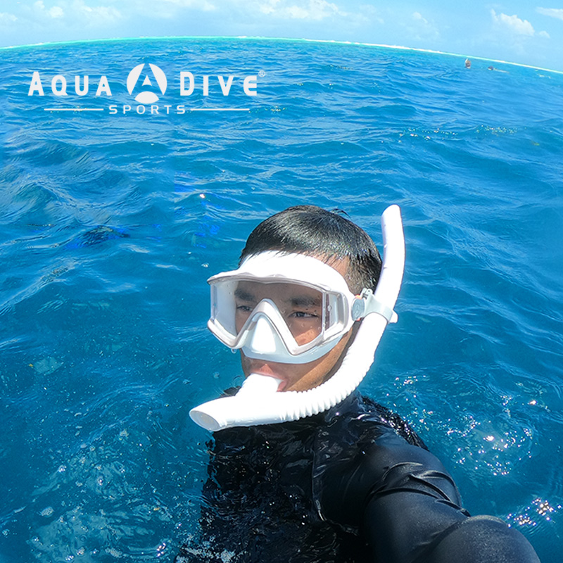 AquaDive Diving Mirror male and female full dry type Straw Instrumental Suit Anti-Fog Surface Hood Snorkeling Trippoon-Webbed Equip-Taobao