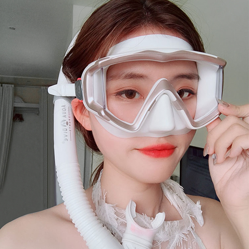 AquaDive diving goggles adult myopia full dry suction tube set anti-fog mirror snorkeling Sanbao equipment