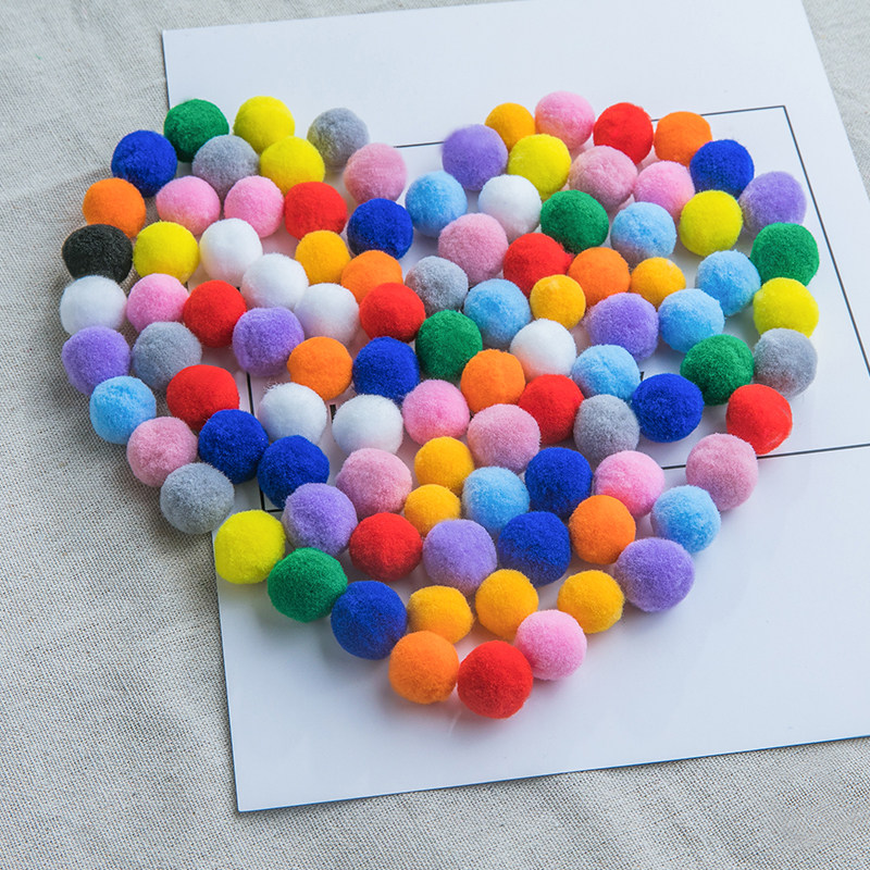 Mixed high-elastic plush ball kindergarten children's diy handmade material size color glitter hair ball jewelry accessories
