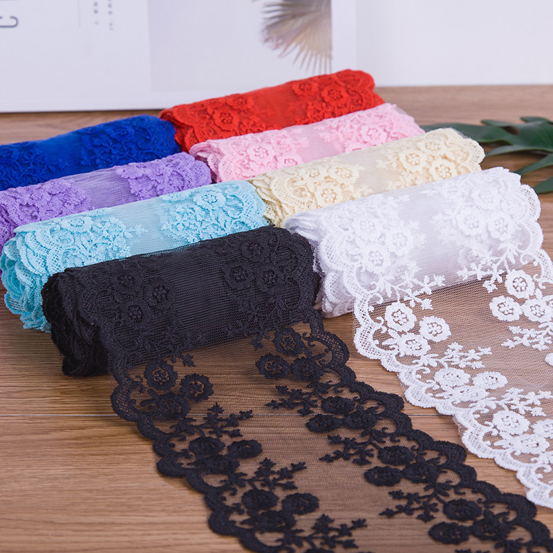 13cm wide lace accessories clothes with white organza mesh handmade diy skirt hem decorative fabric