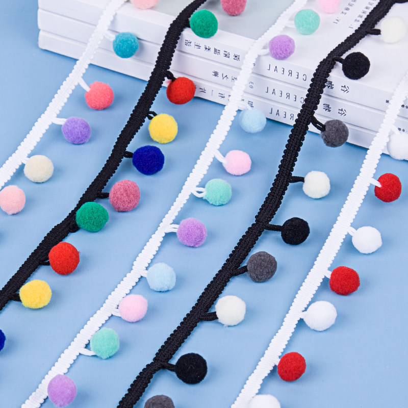 Color fur ball lace hand-sewn bayberry ball curtain decoration diy production material pillow clothing accessories