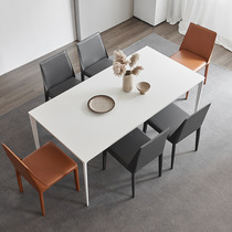 Italian light luxury home modern small dining table and chair combination Nordic minimalist designer rectangular slate dining table
