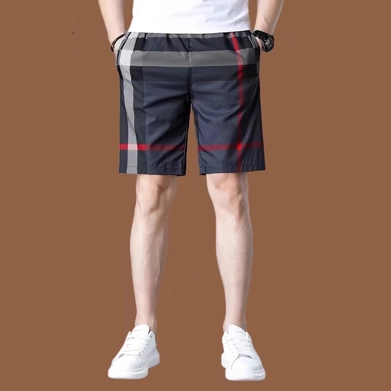 High-End Trendy Brand Fashionable Casual Pants Plaid Waist Drawstring Shorts Men and Women Same Style Beach Pants Men's Five-Quarter Pants