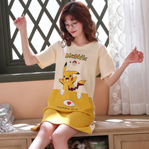 Nightdress women Summer cartoon short sleeve cotton sweet new sexy Princess can wear home clothes girl plus size