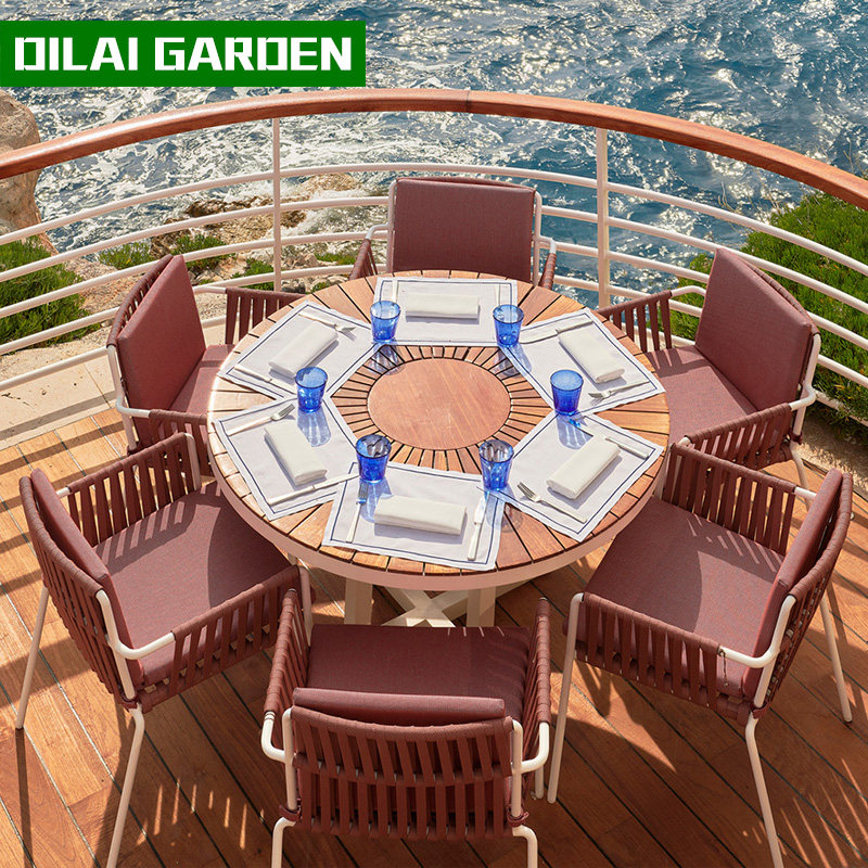 Outdoor dining table and chairs Nordic Balcony Creative Patio Casual Vines Chair Garden Three Combinations Room Open-air Furniture