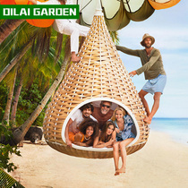 Bird Nest Outdoor Large Hammock Bed Net Red Hanging Basket Chair Autumn Rattan Bricking Bed Rocking Chair Adult Balcony Double Hanging Chair Casual