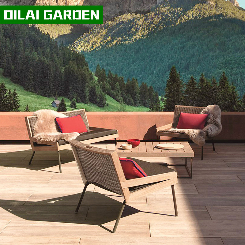 Outdoor sofa rattan furniture greenhouse outdoor sunscreen waterproof courtyard open-air balcony double rattan chair sofa
