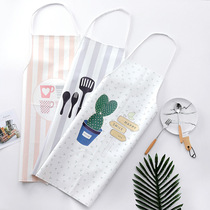 Nordic hipster sleeveless pu waterproof home kitchen baking half-length apron cooking men and women waist chef gown