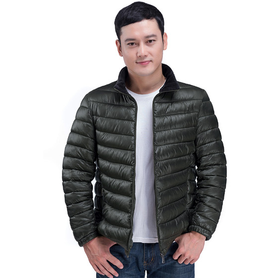New winter men's thick cotton coats, light and thin warm cotton coats, middle-aged men's clothes, dad's clothes, down cotton padded jackets