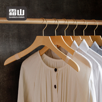 Frost Mountain Day Style Shirt Beech Wood Hanger Home No Mark Clothes Support Bedroom Clothing Closet Men Wide Shoulder Wooden Clothes Hanger