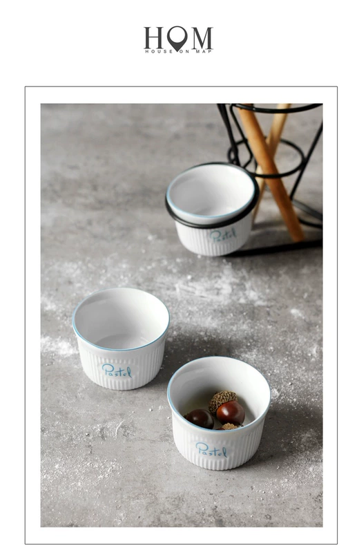 Pudding Cup Gạch Nhật Bản Mini Suffolk Gạch Baking Khuôn Lò tráng miệng Bát Pudding Cup 8 Set - Tự làm khuôn nướng