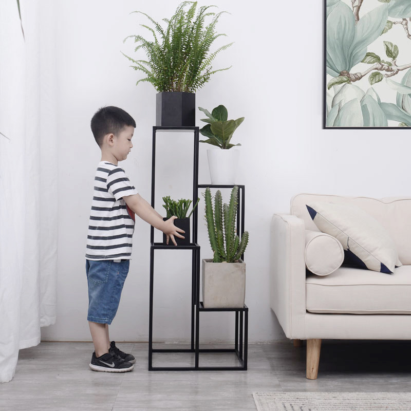 Iron Van Nordic Style Iron Art Flower Shelf Gold Ge Living-room Indoor Multilayer Flower Shelf Balcony Decorated Flower Shelf Flower Shelf