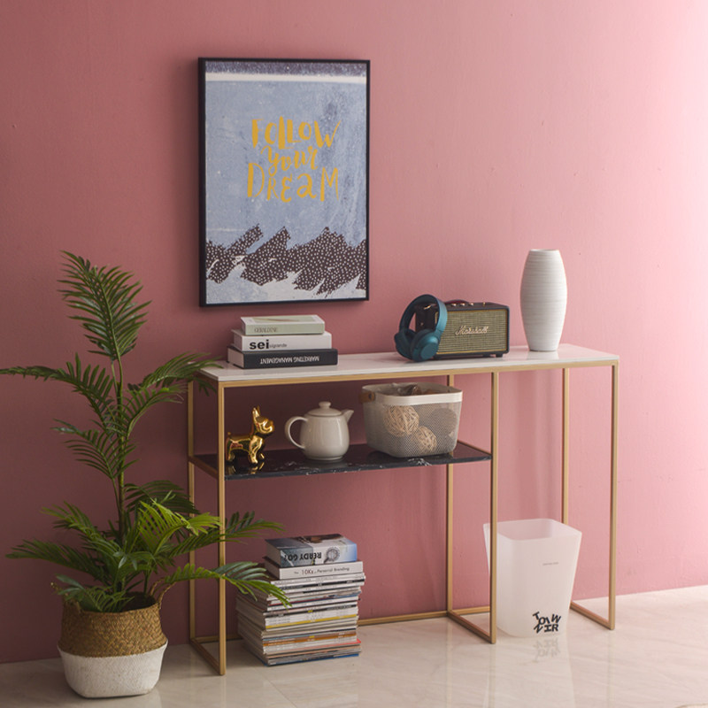 Light luxury entrance desk Living room Narrow strip case Marble rectangular strip case Long cabinet table Partition side table Wall table