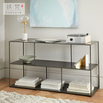 Nordic creative living room decoration floor-to-ceiling bookshelf simple modern wrought iron office shelf simple floating window short cabinet