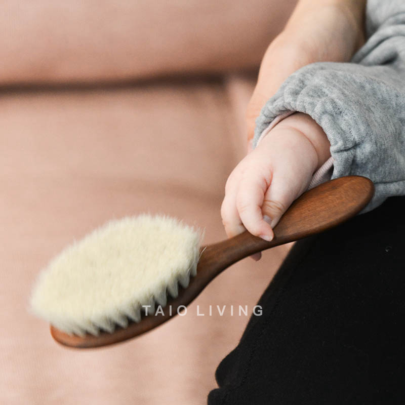 Redecker Wool Baby Comb in transit Safe super soft German made all-natural baby newborn hairbrush