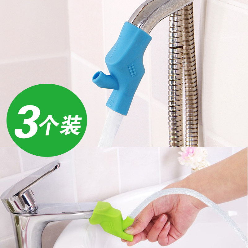 3 Cartoon faucet extenders baby hand sander extender lengthy silicone water nozzle guide sink water diversion