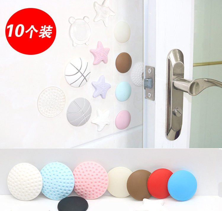 10-pack door handle anti-collision sticker Anti-collision mute pad Wall door rear refrigerator anti-collision sticker Rubber shock absorber door stopper