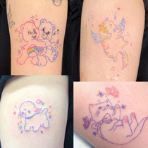 Suit cute teenage girl tattooed with waterproof persistent Korean Wind Ins colorful Funny Cat Butterfly Small Bear Animal Stickers