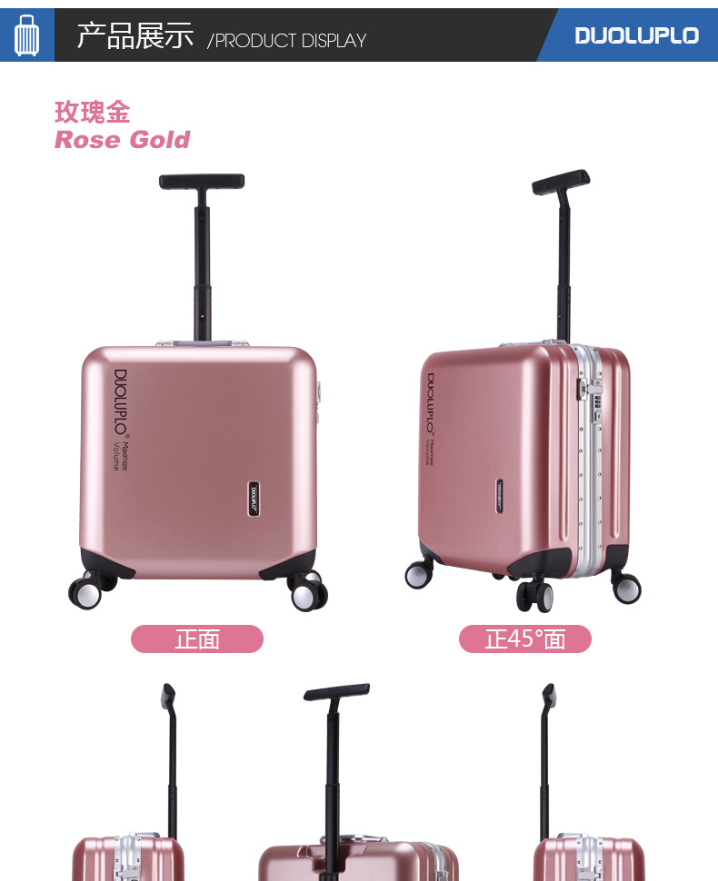 Khung xe vali 18 inch nữ hộp da nam mật khẩu hộp câm caster vali đơn xe đẩy trường hợp siêu nhẹ túi xách du lịch nam