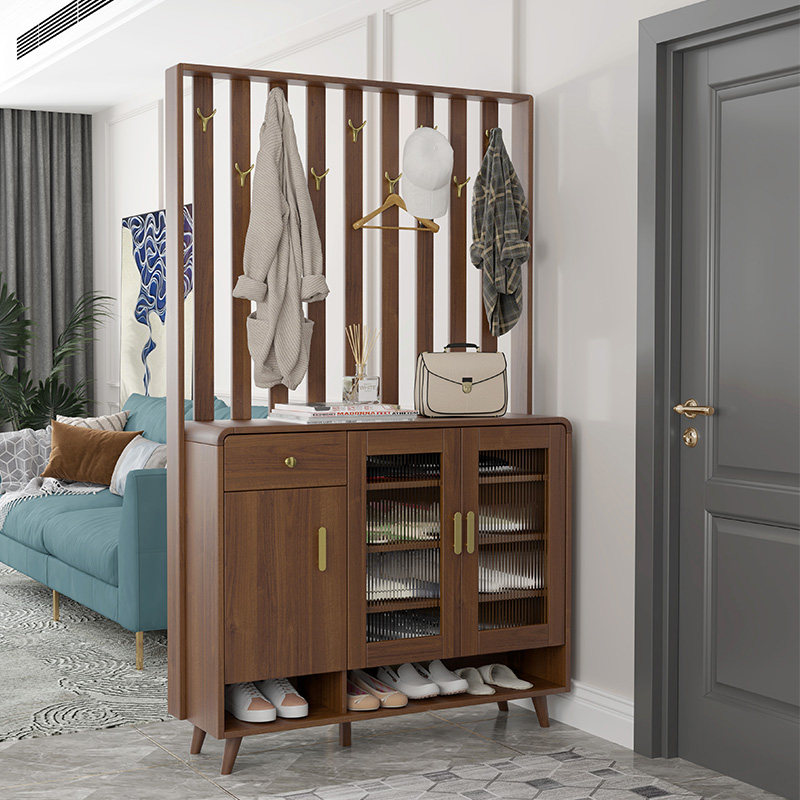 Door hanger, shoe cabinet, one solid wood floor-to-ceiling household partition cabinet, entrance door, hall cabinet, porch, cloakroom combination