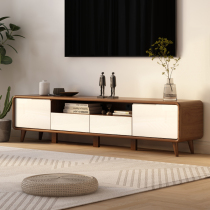 Coffee table TV cabinet combination living room home 2023 new simple modern solid wood frame TV cabinet small apartment