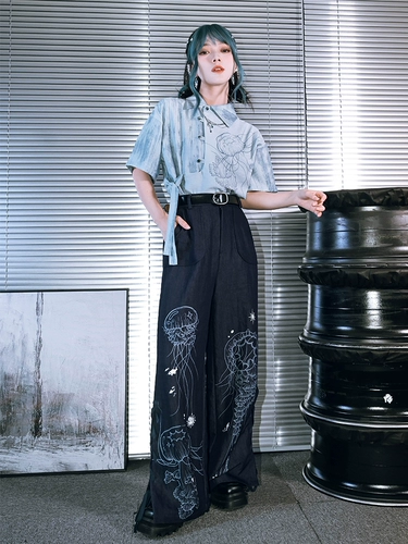 Домик, флуоресцентный ремень, летние штаны, дизайнерские джинсы для отдыха