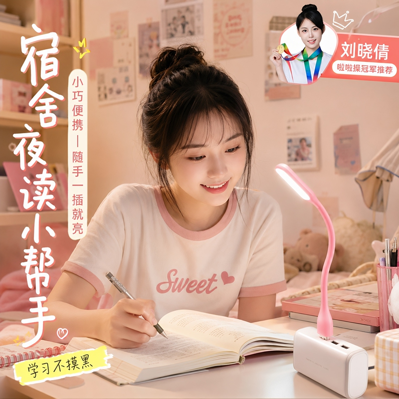 Led Portable Light USB Mini Night Light Computer Power Bank Desk Lamp Interface Dormitory Portable USB Light Strip