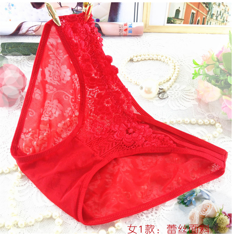 Vài màu đỏ đồ lót quần lót phù hợp với phương thức bông sáng tạo nam giới và phụ nữ boxer briefs knot wedding đóng hộp quần lót size to