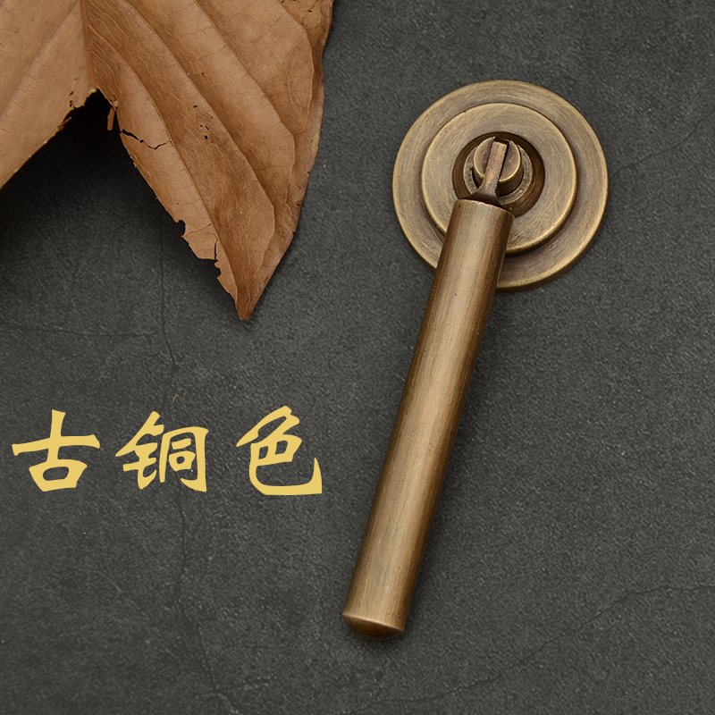 Chinese antique cabinet handle Copper accessories Pure copper round bookcase Wardrobe door solid pendant shoe cabinet copper handle