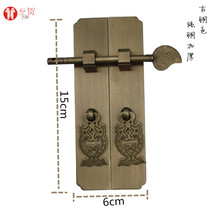 Thickened Chinese antique pure copper bookcase door plain straight handle cabinet shoe cabinet shoe cabinet handle Classical Furniture accessories