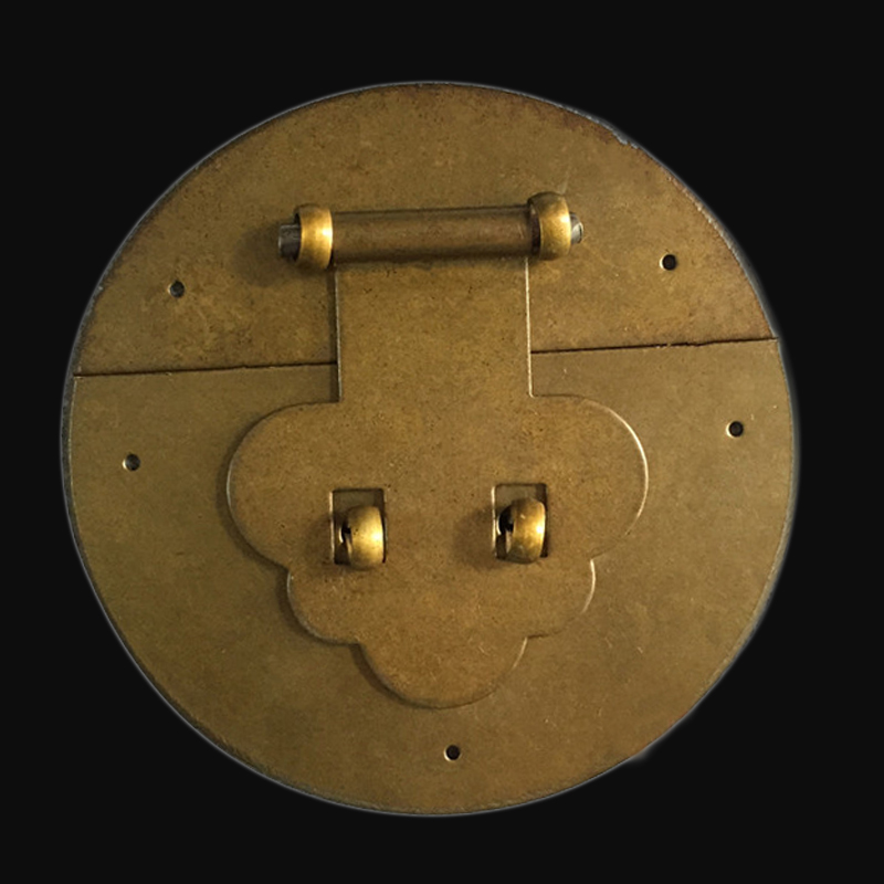 Promotion Chinese imitation antique bronze accessories Zhangmu box Official leather case box Suitcases First Accessories Box Hitch Old Fashioned-style Clasp Lock lock