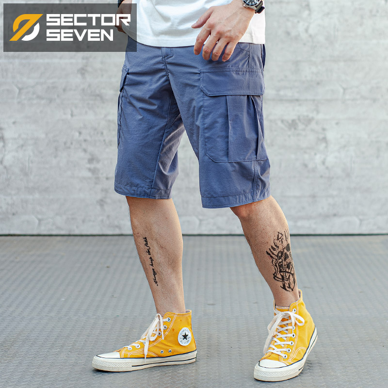 Quick-drying overalls shorts men's summer outdoor leisure physical training high-elastic quick-drying multi-bag tactical pants zone 7