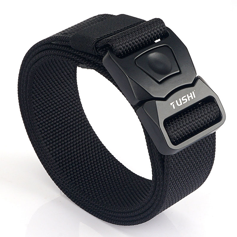 New inserts Quick-relieving belts Men's 3 8 Elastic casual outdoor motion tightness by button Tactical pants with work