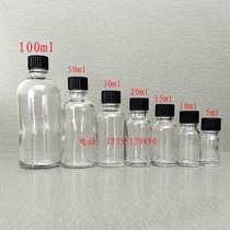 100ml glass transparent small mouth reagent bottle essential oil bottle chemical packaging sample bottle spiral cover