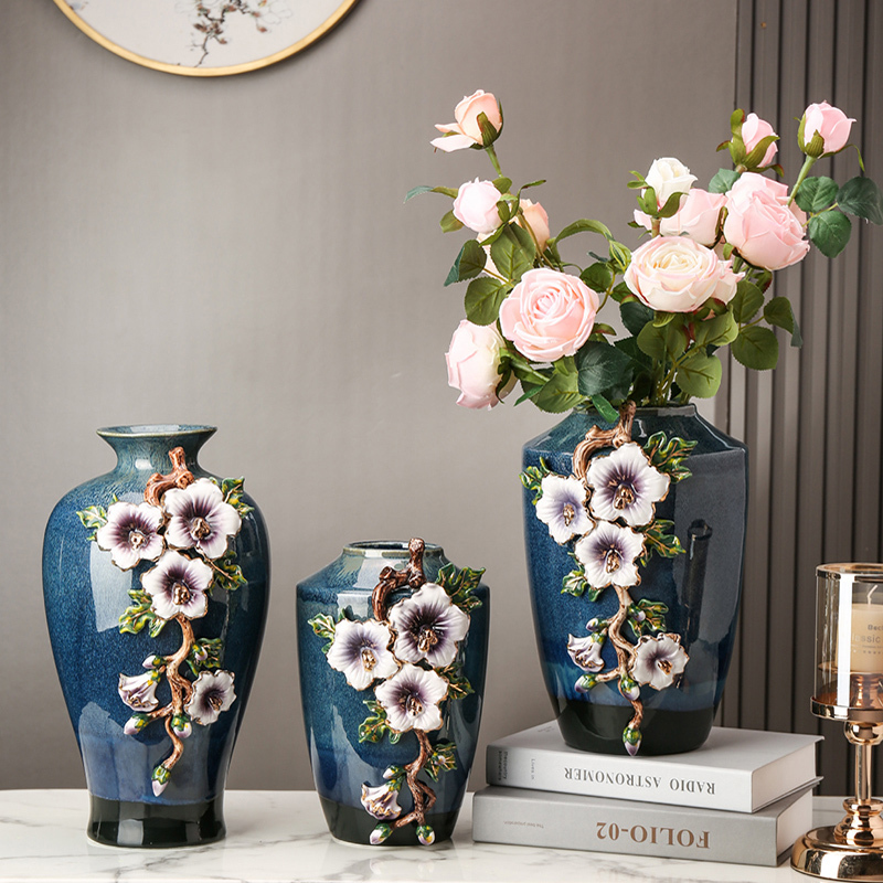 Enamel Ceramic Vase, High-End Flower Vessel for Living Room Entrance, Tabletop Decoration, Housewarming Gift, Craft Gift Enamel Ceramic Vase, High-End Flower Vessel for Living Room Entrance, Tabletop Decoration, Housewarming Gift, Craft Gift