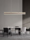 Italian Minimalist Restaurant Chandelier, Modern Minimalist Designer, High-End Light Luxury Dining Table Island Linear Strip Lighting