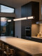 Italian Minimalist Restaurant Chandelier, Modern and Simple Designer Light Luxury High-End Linear Strip Island Table Chandelier