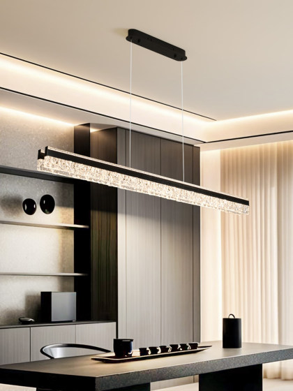 Italian-Style Restaurant Chandelier, Modern Minimalist High-End Designer Linear Strip Light, Light Luxury Dining Table Island Minimalist Lighting Fixture